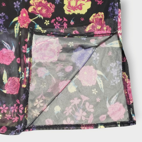 Torid Betsey Johnson Midi Mesh Overlay Lace Inset Dress Black Multi Plus Size 4 - Picture 11 of 14